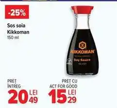 Carrefour Sos soia Kikkoman 150 ml Ofertă