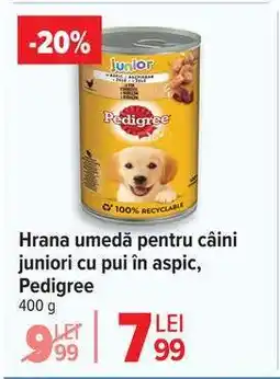 Carrefour Hrana umedă pentru câini juniori cu pui în aspic, Pedigree Ofertă