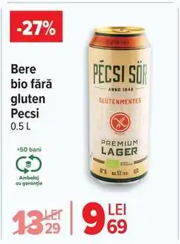 Carrefour Bere bio fără gluten Pecsi 0.5 L Ofertă