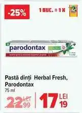 Carrefour Pastă dinți Herbal Fresh, Parodontax Ofertă