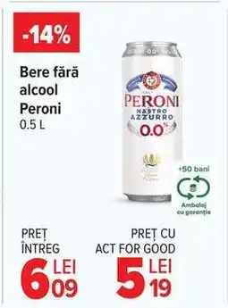Carrefour Bere fără alcool Peroni 0.5 L Ofertă