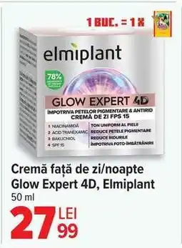 Carrefour Cremă față de zi/noapte Glow Expert 4D, Elmiplant Ofertă