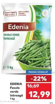 Kaufland EDENIA Fasole verde întreagă 1 kg Ofertă