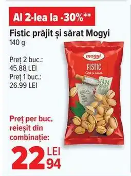 Carrefour Fistic prăjit și sărat Mogyi Ofertă