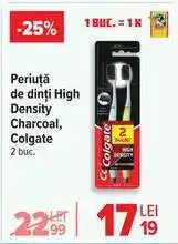 Carrefour Periuță de dinți High Density Charcoal, Colgate Ofertă