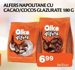 Unicarm Alfers napolitane cu cacao/cocos glazurate Ofertă