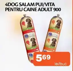 Unicarm 4dog salam pui/vita pentru caine adult 900 Ofertă