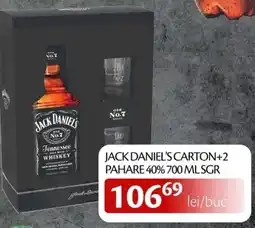 Unicarm Jack daniel's carton+2 pahare 40% Ofertă