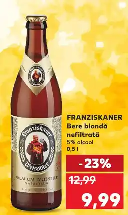 Kaufland FRANZISKANER Bere blondă nefiltrată Ofertă