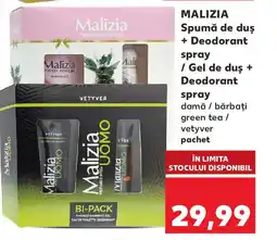 Kaufland MALIZIA Spumă de duş + Deodorant spray / Gel de duş + Deodorant spray Ofertă