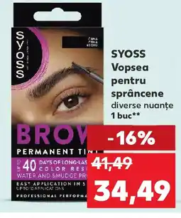 Kaufland SYOSS Vopsea pentru sprâncene Ofertă