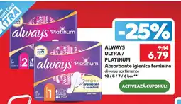 Kaufland ALWAYS ULTRA / PLATINUM Absorbante igienice feminine Ofertă