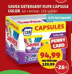Penny Savex Detergent Rufe Capsule Color Ofertă