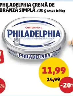 Penny Philadelphia Cremă de Brânză Simplă Ofertă