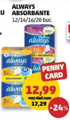 Penny Always Absorbante Ofertă