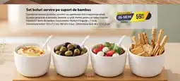 Selgros Set boluri servire pe suport de bambus Ofertă