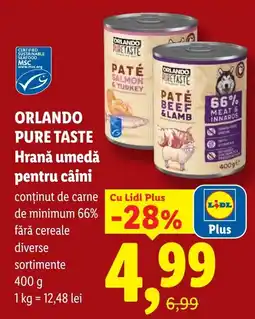 Lidl ORLANDO Pure taste Hrană umedă pentru câini Ofertă