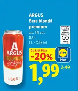 Lidl ARGUS Bere blondǎ premium Ofertă