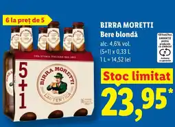 Lidl BIRRA MORETTI Bere blondă Ofertă
