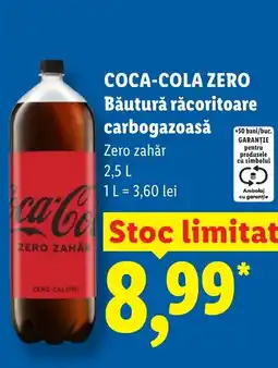 Lidl COCA-COLA ZERO Băutură răcoritoare carbogazoasă Ofertă