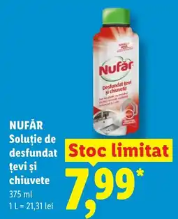 Lidl NUFÅR Soluţie de desfundat ţevi şi chiuvete Ofertă