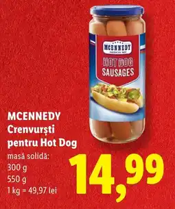 Lidl MCENNEDY Crenvursti pentru Hot Dog Ofertă