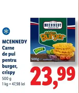 Lidl MCENNEDY Carne de pui pentru burger, crispy Ofertă