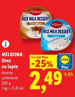 Lidl MILBONA Orez cu lapte Ofertă