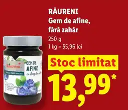 Lidl RÂURENI Gem de afine, fără zahăr Ofertă