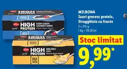 Lidl MILBONA Iaurt grecesc proteic, Stragghisto cu fructe Ofertă