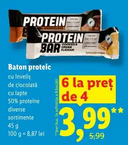 Lidl Baton proteic Ofertă