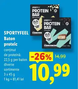Lidl SPORTYFEEL Baton proteic Ofertă