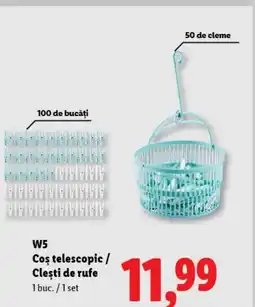 Lidl W5 Cos telescopic / Cleşti de rufe Ofertă