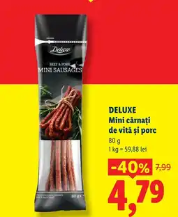 Lidl DELUXE Mini cârnaţi de vită şi porc Ofertă