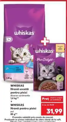 WHISKAS Hrană uscată pentru pisici + WHISKAS Hrană pentru pisici pui