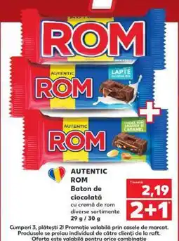 Kaufland AUTENTIC ROM Baton de ciocolată Ofertă