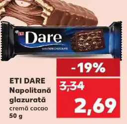 Kaufland ETI DARE Napolitană glazurată cremă cacao 50 g Ofertă