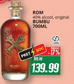 Diana Supermarket Rom 40% alcool, original BUMBU Ofertă