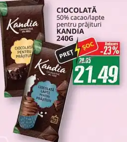 Diana Supermarket Ciocolată 50% cacao/lapte pentru prăjituri KANDIA Ofertă