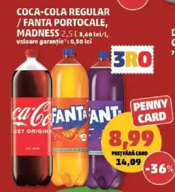 Penny COCA-COLA regular / FANTA portocale/madness Ofertă