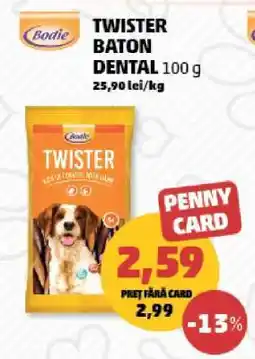Penny TWISTER BATON DENTAL 100 g Ofertă