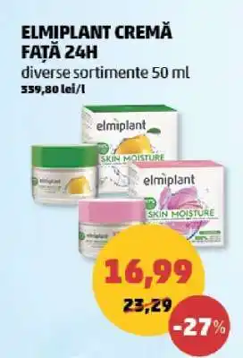Penny ELMIPLANT CREMĂ FAȚĂ 24H Ofertă