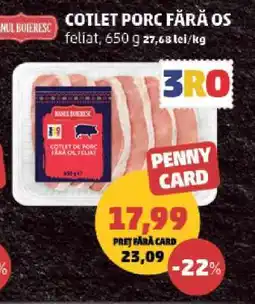 Penny Cotlet Porc Fără Os Ofertă