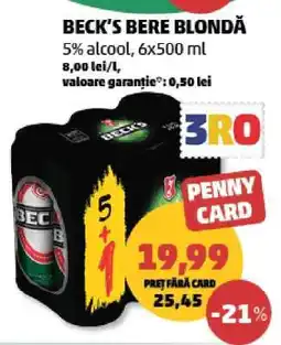 Penny BECK‘S Bere blondă Ofertă