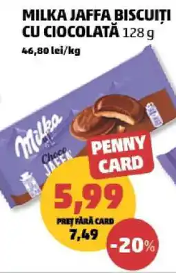 Penny MILKA JAFFA BISCUITI CU CIOCOLATĂ 128 g Ofertă