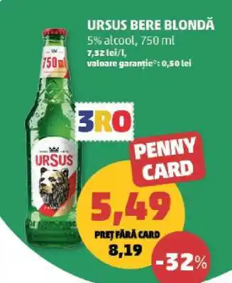 Penny URSUS Bere blondă Ofertă