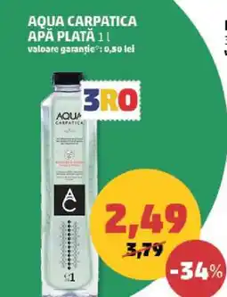 Penny AQUA CARPATICA APĂ PLATĂ 1 l Ofertă