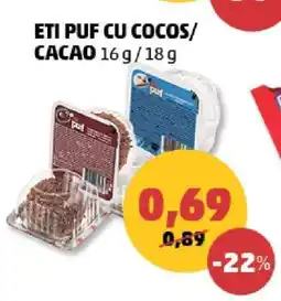 Penny ETI PUF CU COCOS/CACAO Ofertă