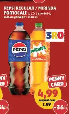Penny PEPSI regular/MIRINDA portocale Ofertă