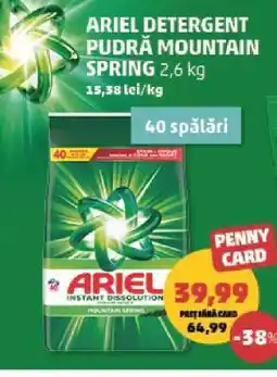 Penny ARIEL DETERGENT PUDRĂ MOUNTAIN SPRING Ofertă